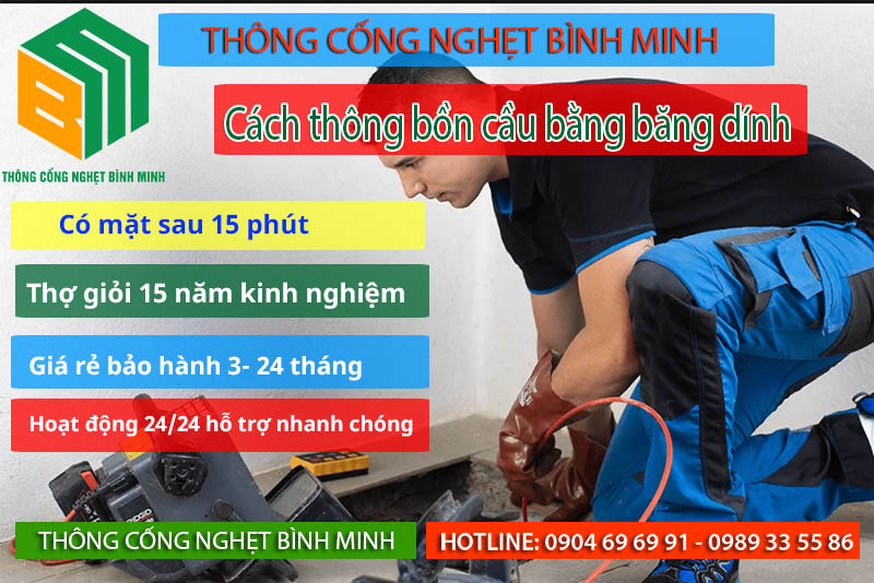 Cách thông bồn cầu bằng băng dính